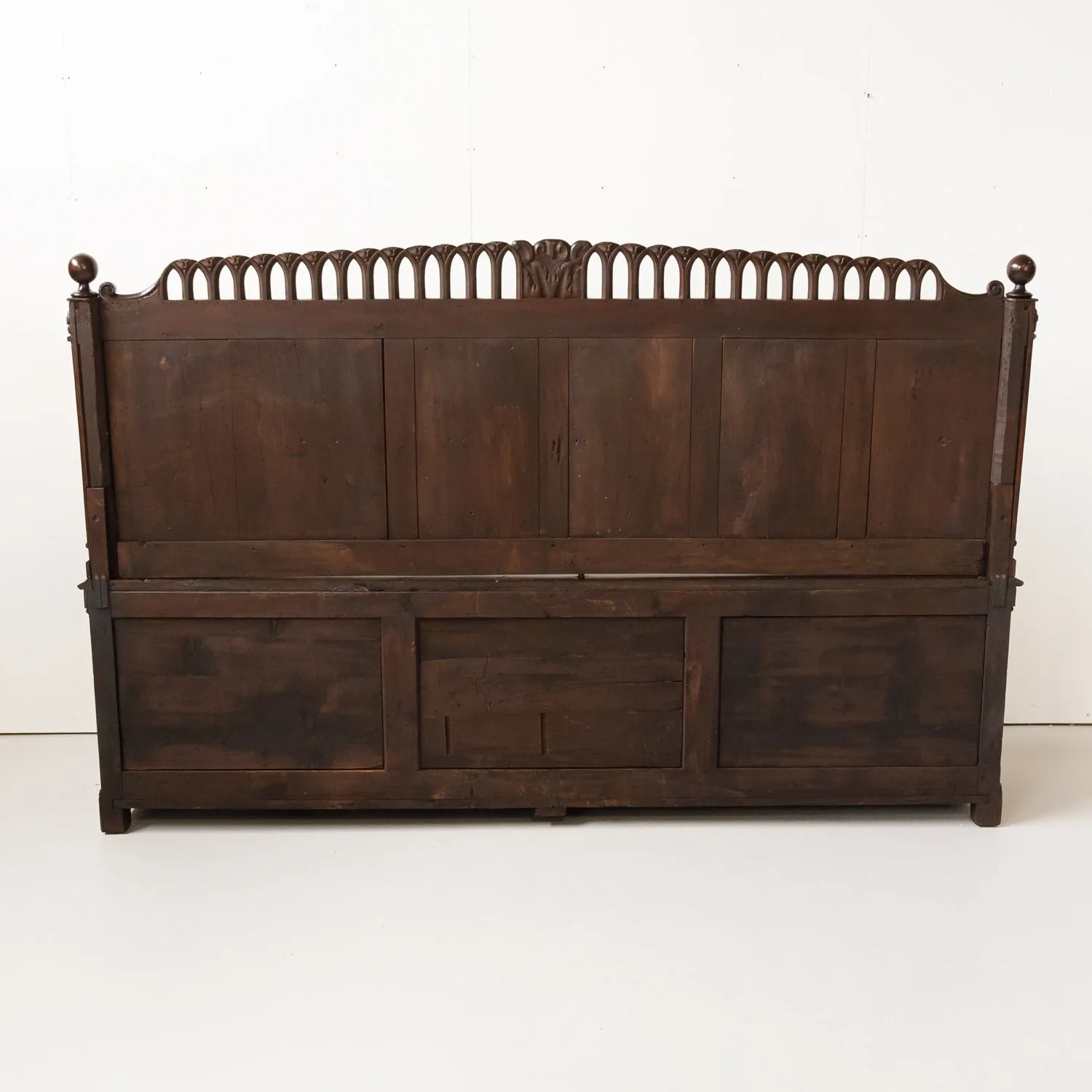 18th Century French Gothic Revival Period Walnut Hall Bench with Lift Seat