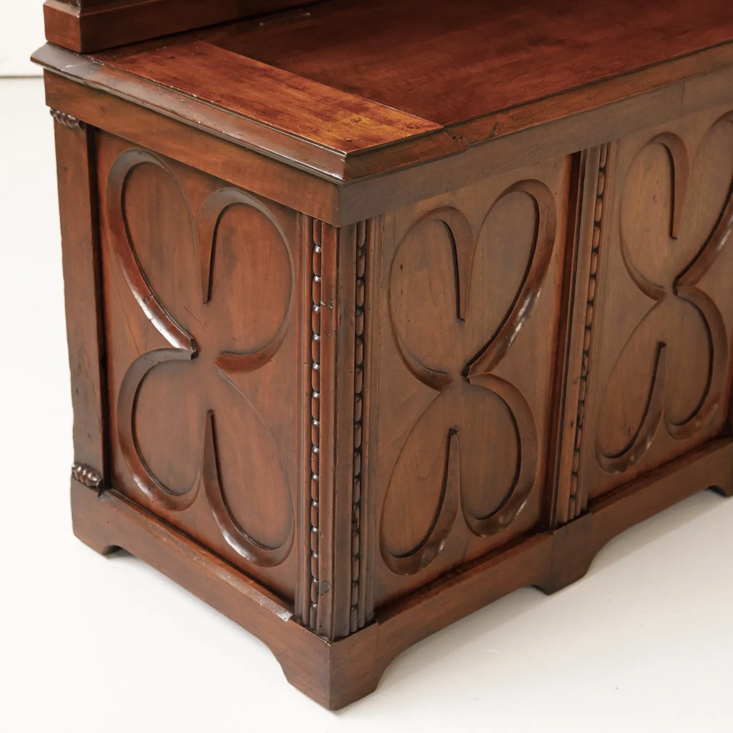 18th Century French Gothic Revival Period Walnut Hall Bench with Lift Seat