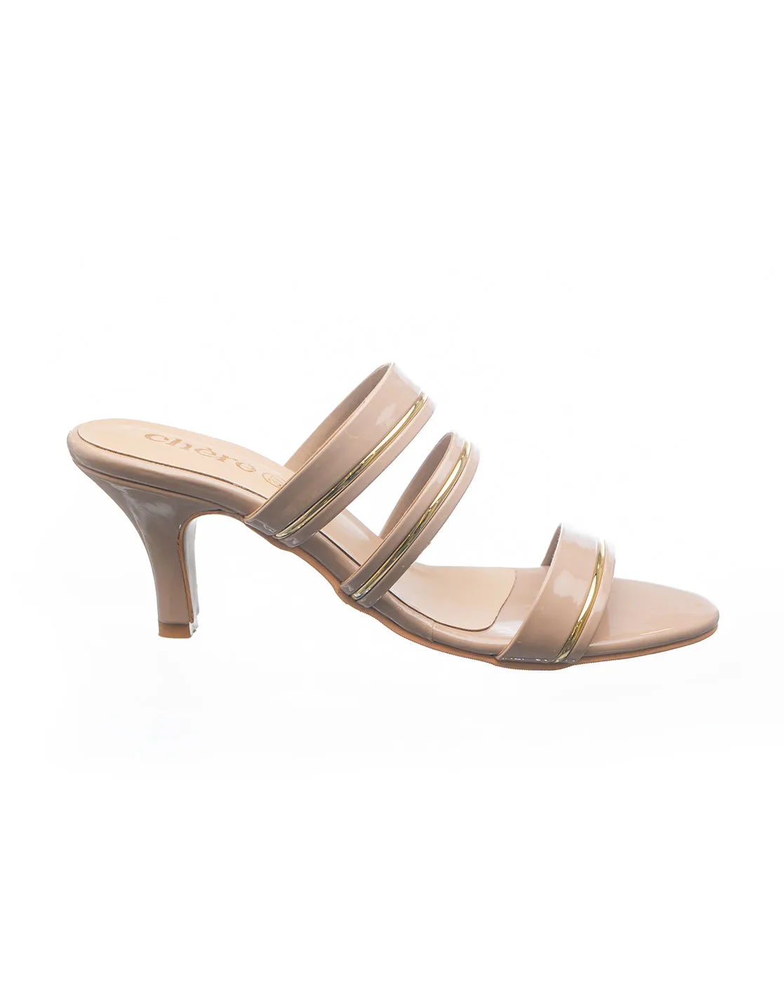 Beige Multiple Strap Heels for Women