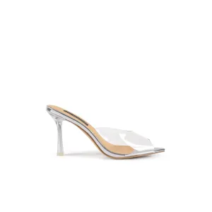 Beth Sandal Lucite & Silver Metallic