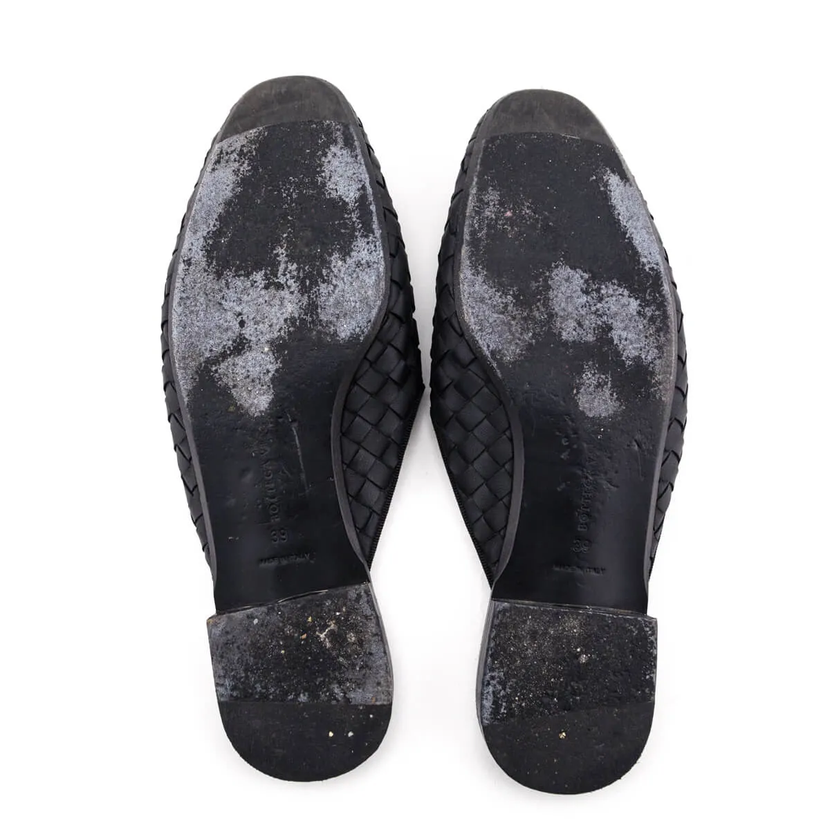 Bottega Veneta Black Intrecciato Weave Mules Size US 9 | IT 39