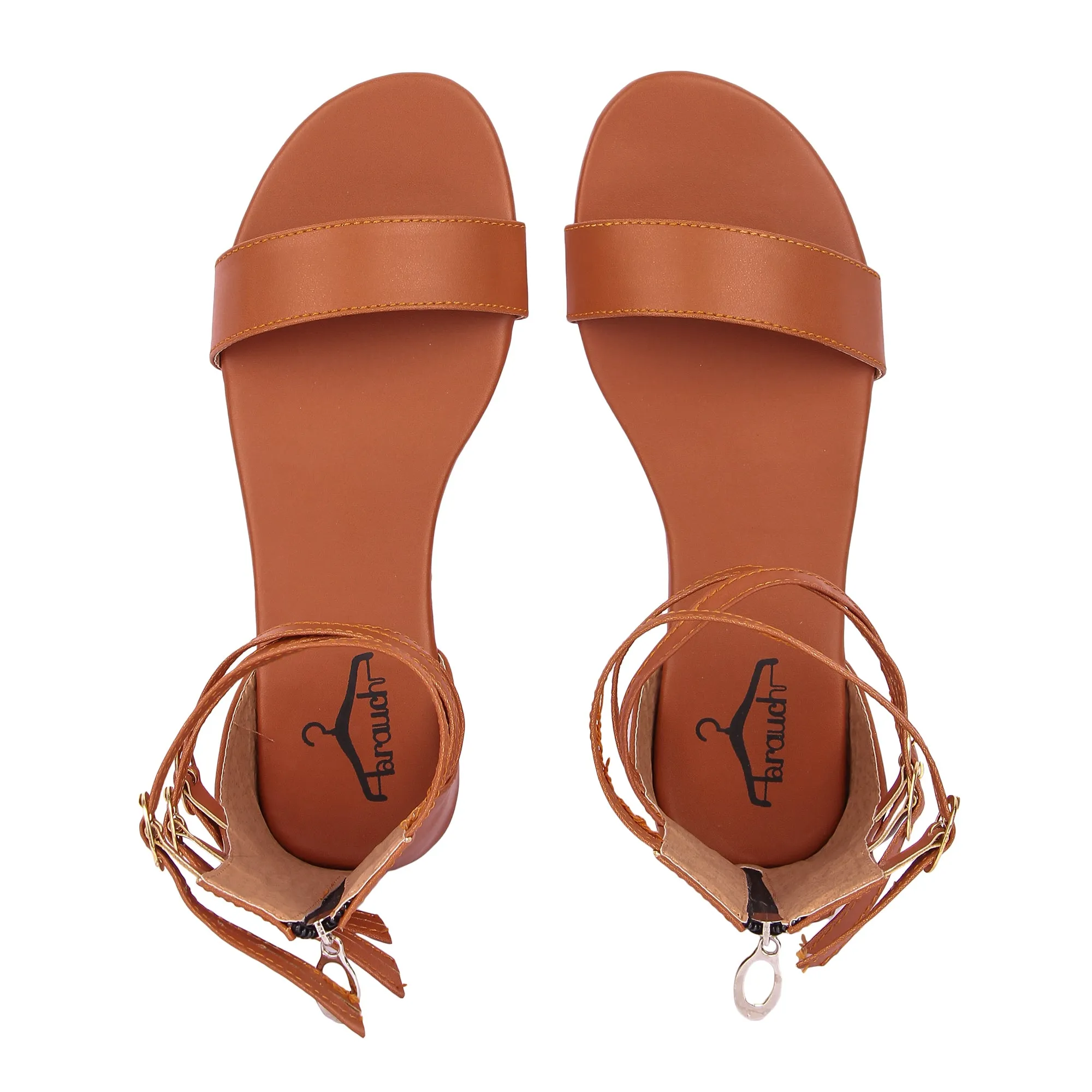 Brauch Women's Brown High Multi Strap Sandal