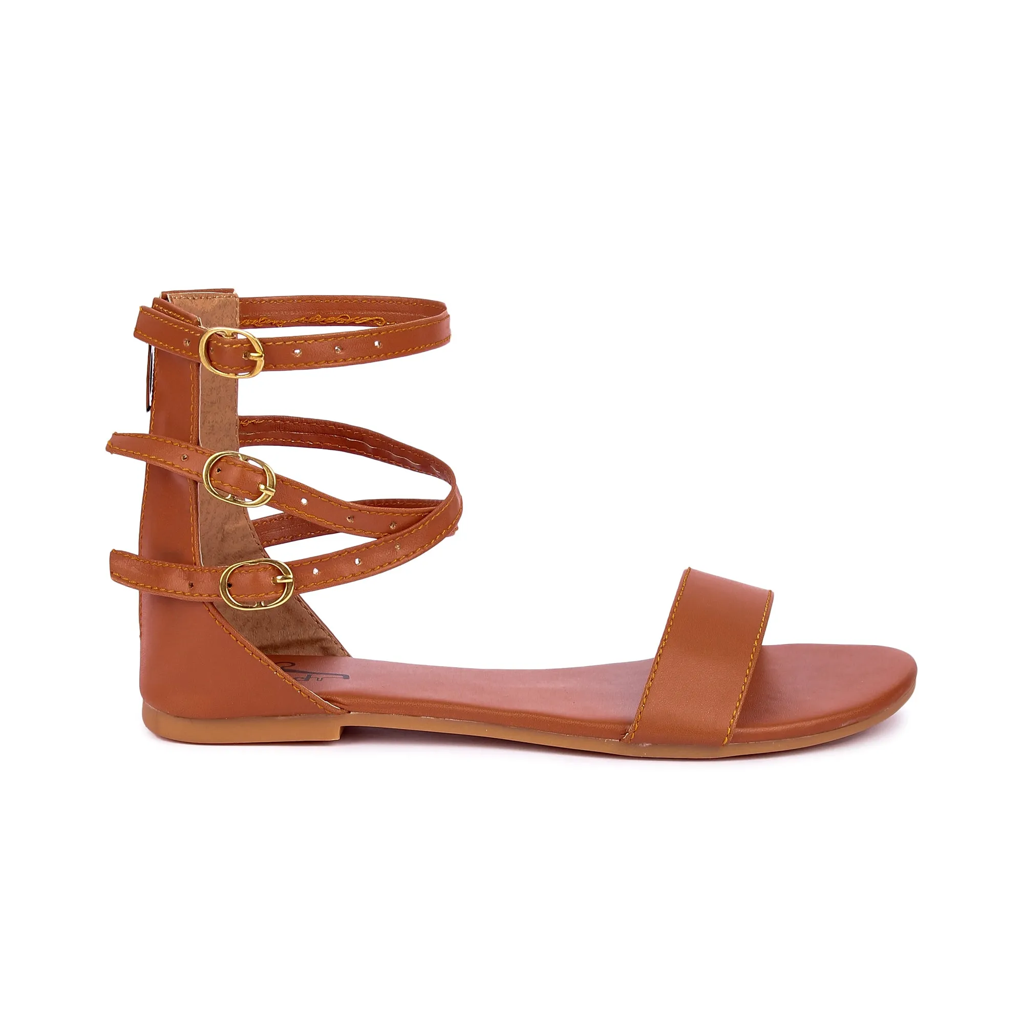 Brauch Women's Brown High Multi Strap Sandal