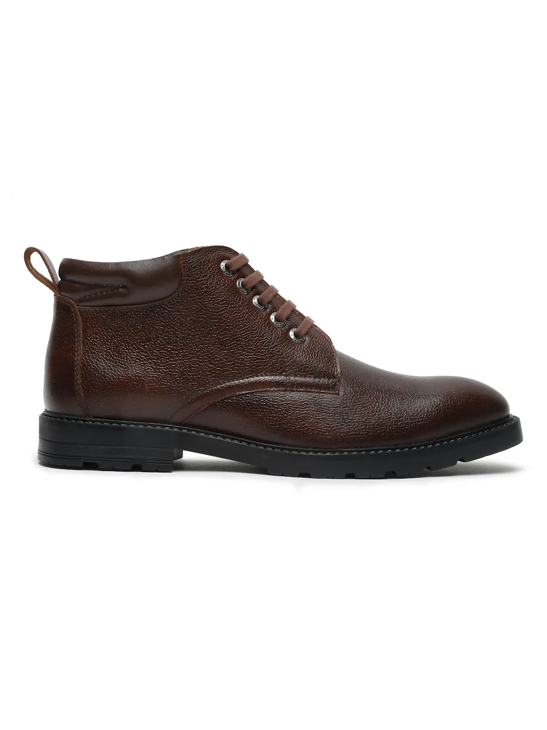 Brunette Brown Handcrafted Italian Napa Leather High Ankle Boots