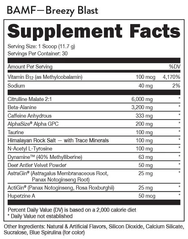 Bucked UP- BAMF High Stim Nootropic PreWorkout 30 Servings