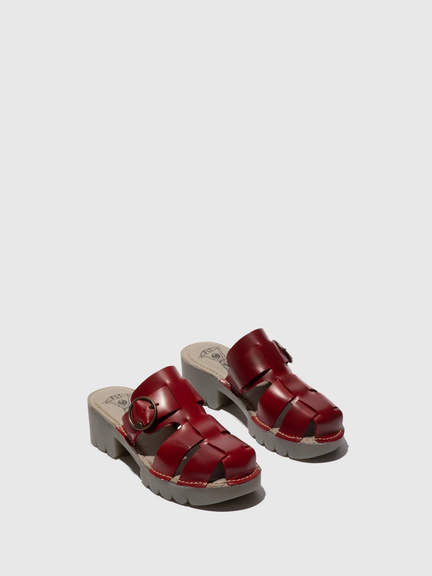 Buckle Mules ENVY521FLY RED