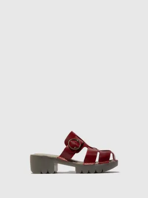 Buckle Mules ENVY521FLY RED