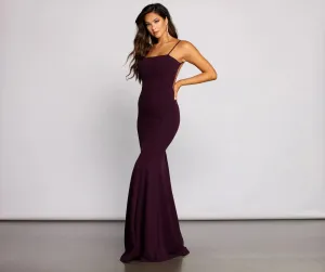 Cara Formal Crepe Open Back Dress