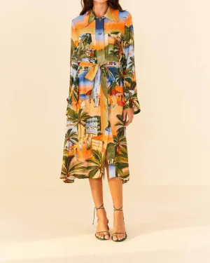 Carioca Midi Shirt Dress in Multi | Multi