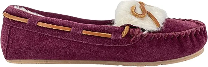 Clarks Women's Suede Moc Indoor and Outdoor Slip On Squared Toe Casual Slippers