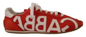 Dolce & Gabbana Red White Leather Herres Logo Casual Sneakers Sko