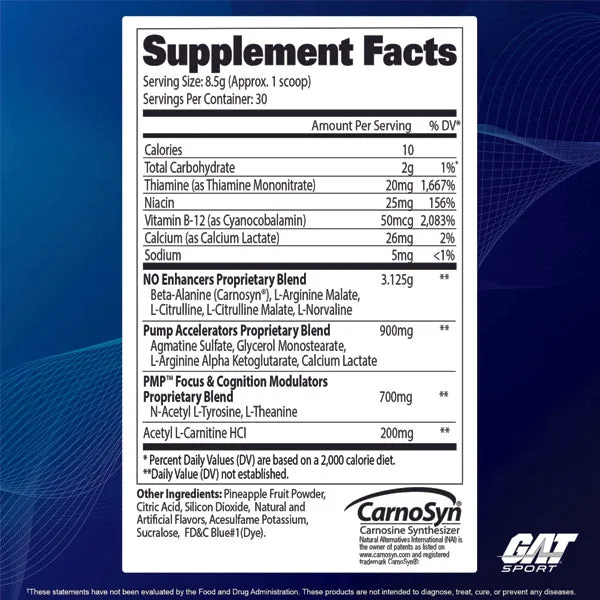 GAT Sport PMP Stim-Free 30 Servings