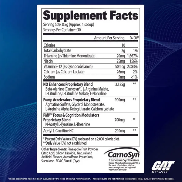 GAT Sport PMP Stim-Free 30 Servings