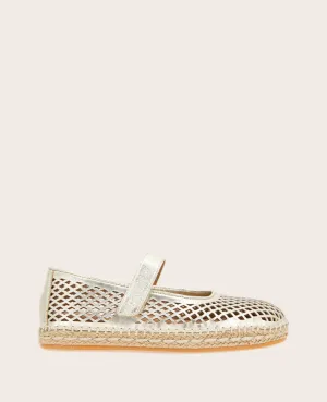 GENTLE SOULS - Sienna Metallic Fish Net Mary Jane Espadrille