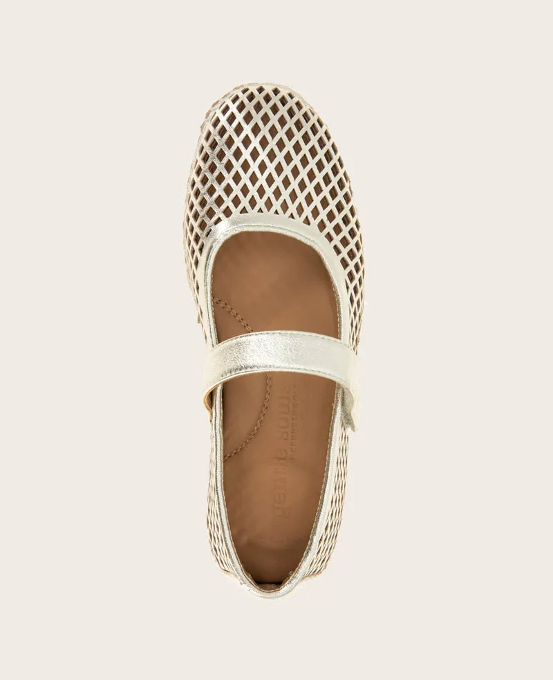 GENTLE SOULS - Sienna Metallic Fish Net Mary Jane Espadrille