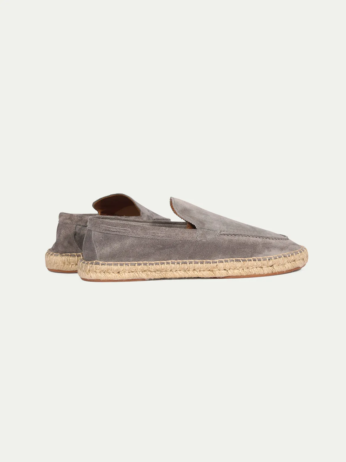Grey Suede Selene Beachside Espadrille Loafers with White Soles - Summer 2024 Collection