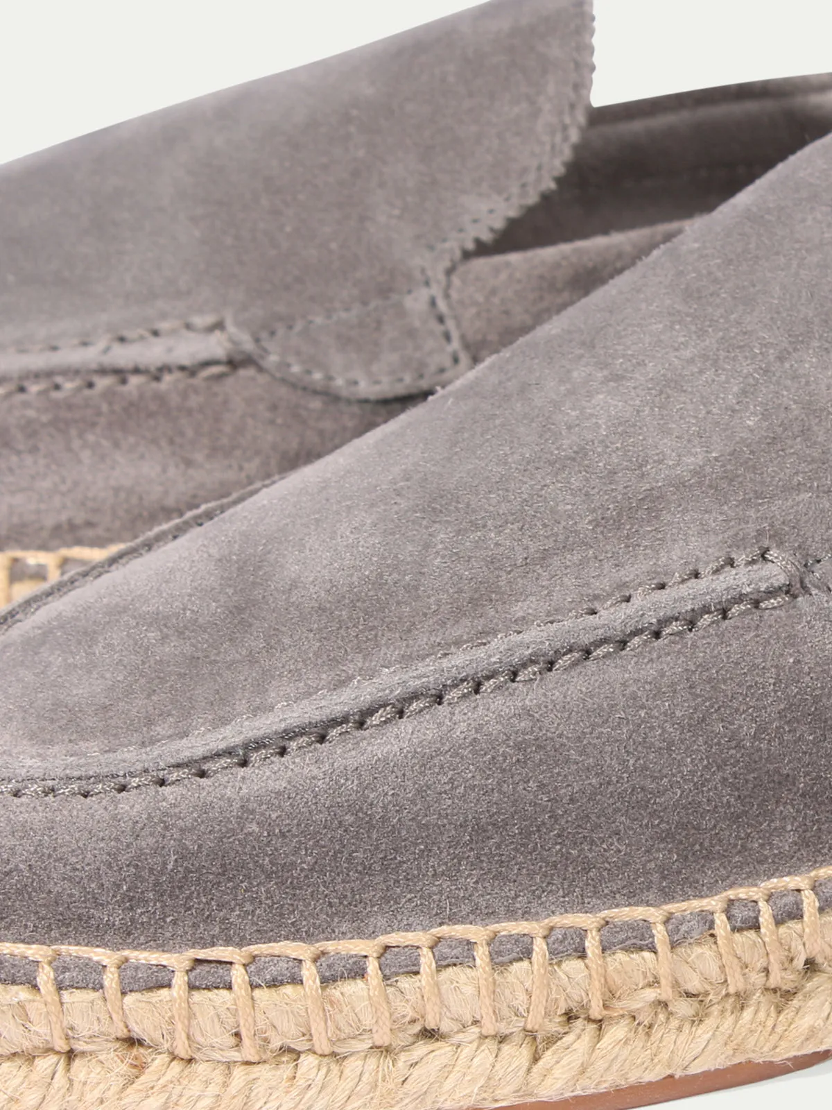 Grey Suede Selene Beachside Espadrille Loafers with White Soles - Summer 2024 Collection