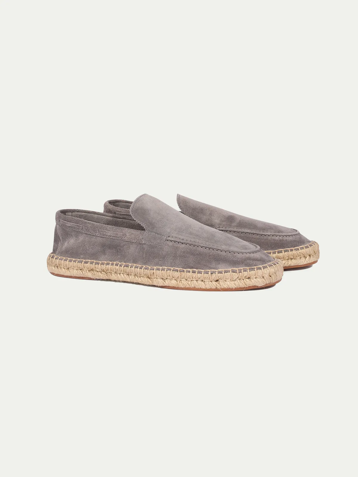 Grey Suede Selene Beachside Espadrille Loafers with White Soles - Summer 2024 Collection