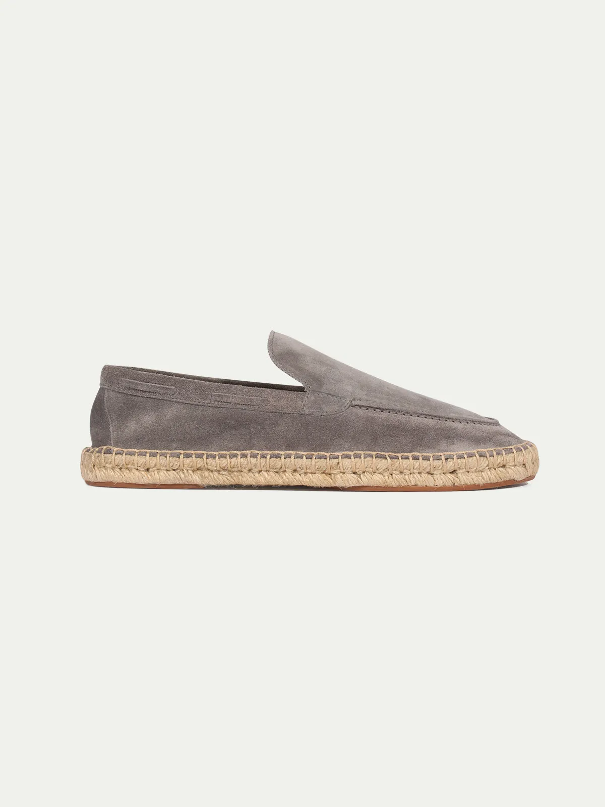 Grey Suede Selene Beachside Espadrille Loafers with White Soles - Summer 2024 Collection