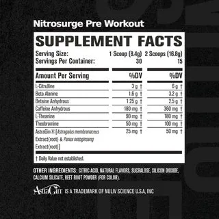 Jacked Factory, Nitrosurge Shred/ Nitrosurge Pre Workout, 30 Ser