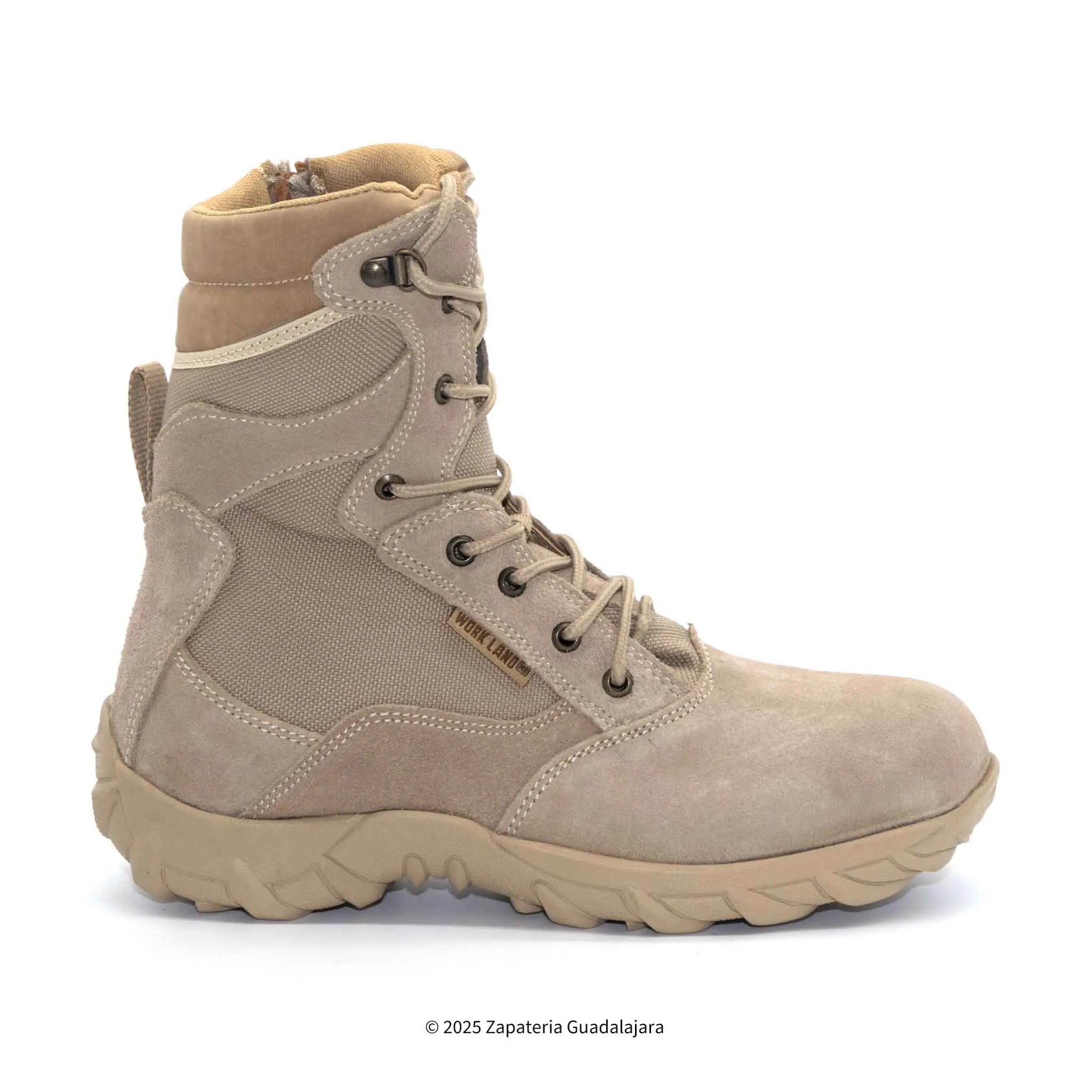 MEN'S 8" TACTICAL WATER RESISTANT NON SLIP SUEDE LEATHER WORK BOOT SAND -76201