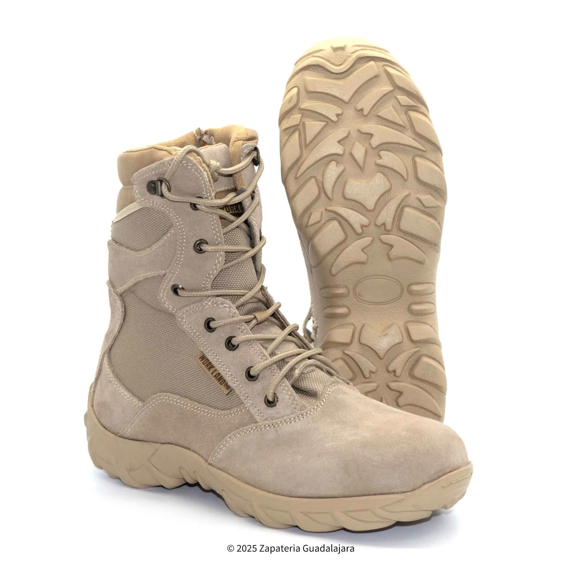MEN'S 8" TACTICAL WATER RESISTANT NON SLIP SUEDE LEATHER WORK BOOT SAND -76201