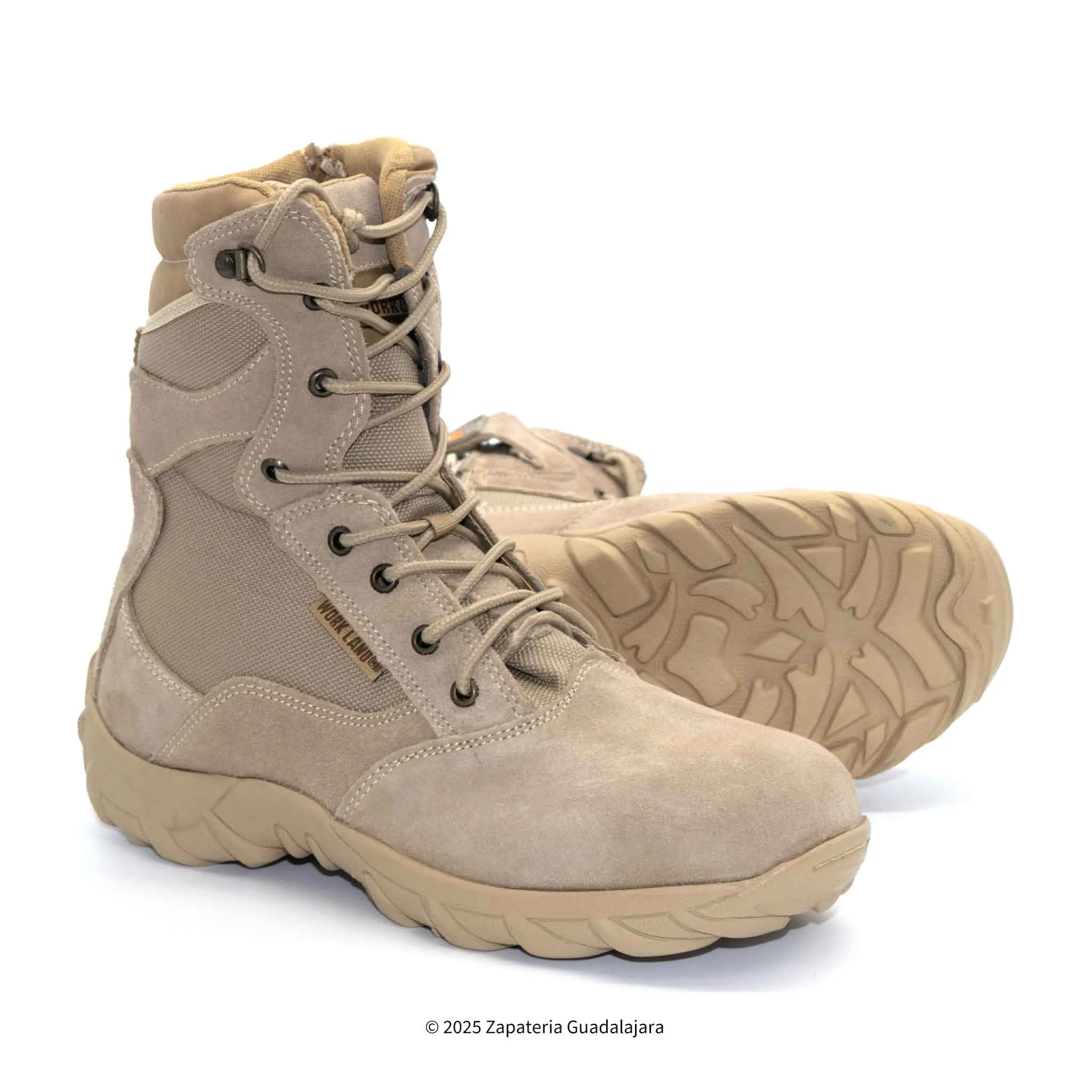MEN'S 8" TACTICAL WATER RESISTANT NON SLIP SUEDE LEATHER WORK BOOT SAND -76201