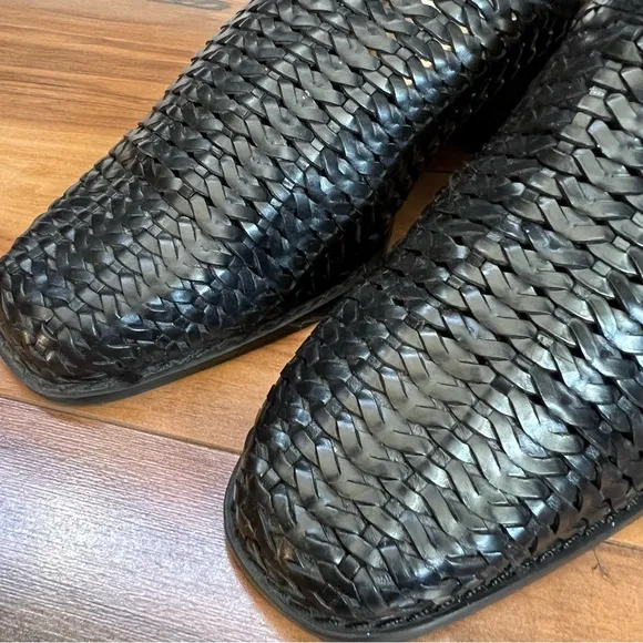 Nicole Leather Woven Mules