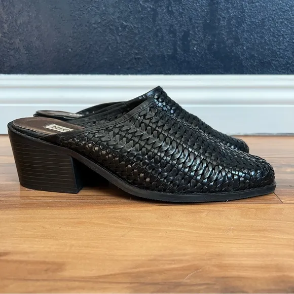 Nicole Leather Woven Mules