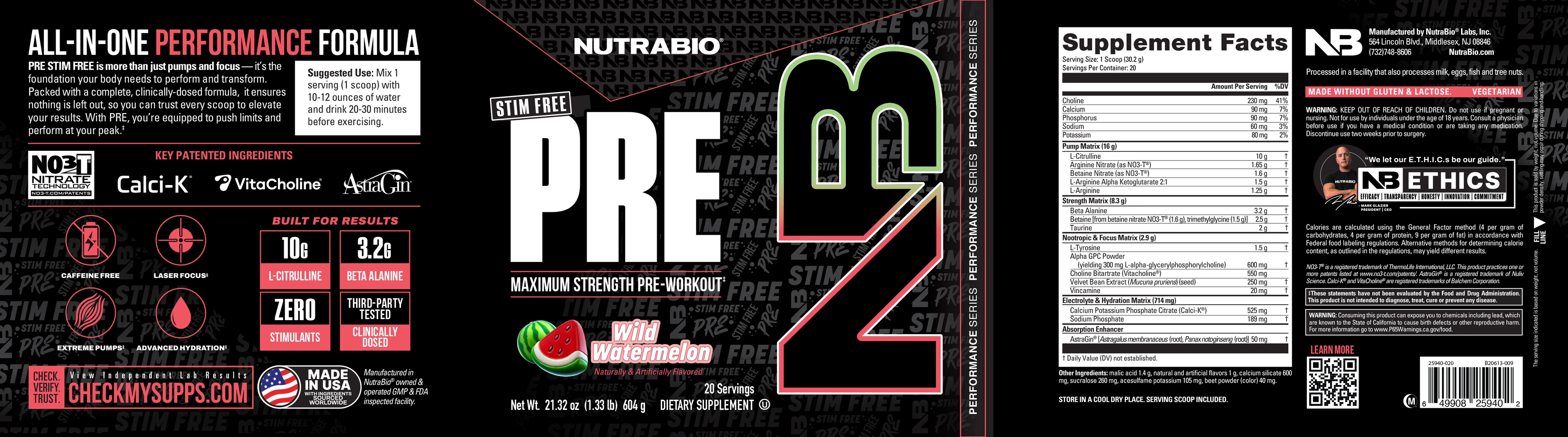 PRE Workout Stim Free