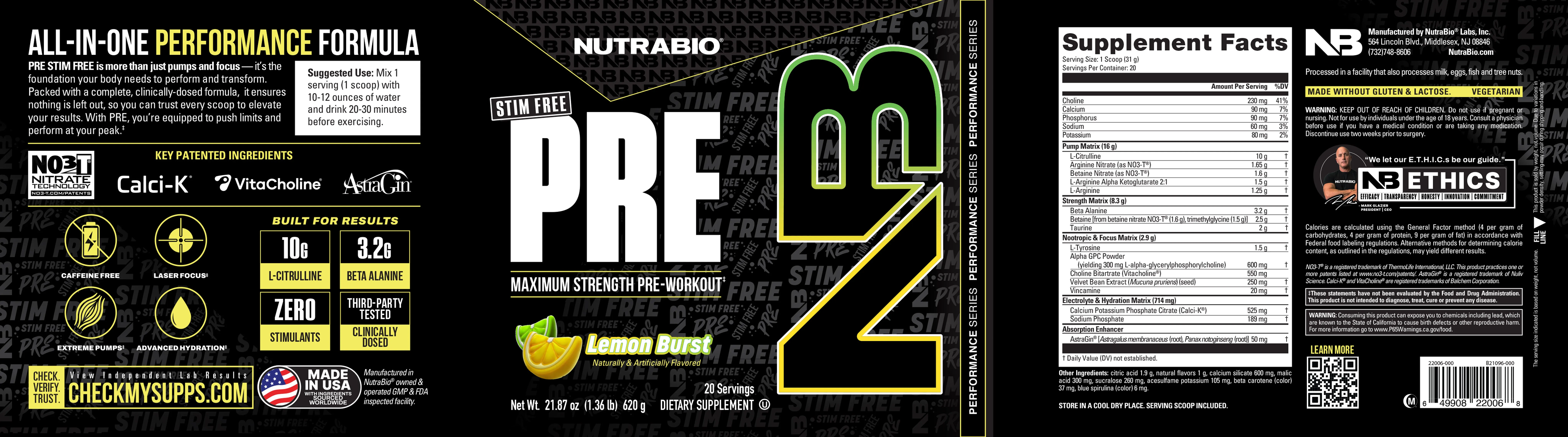 PRE Workout Stim Free