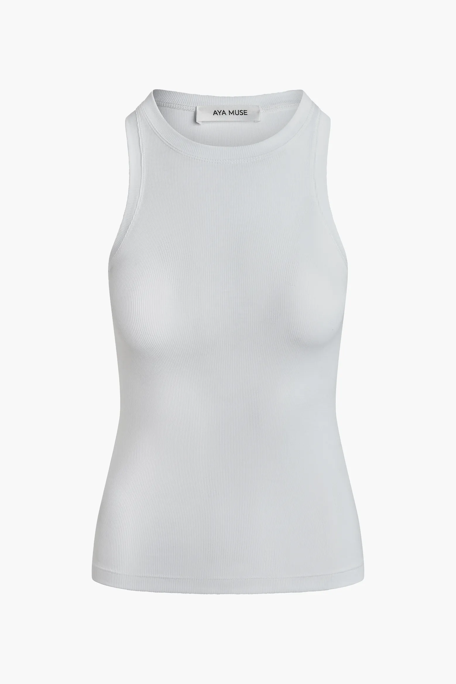 RIBBED HIGH NECK TANK