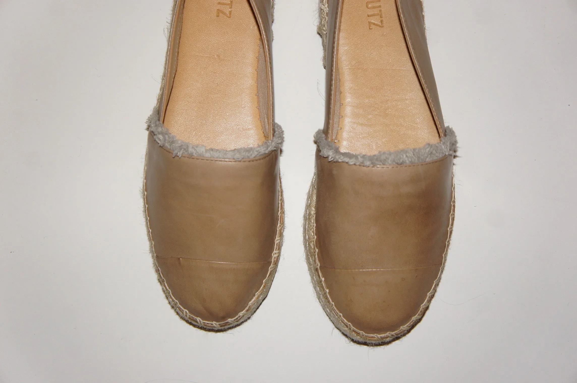 Schutz beige espadrille loafers