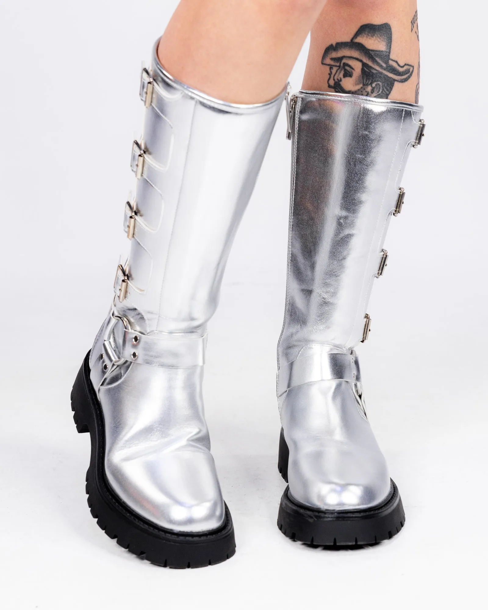 Silver Stampede Women's Buckle Boots