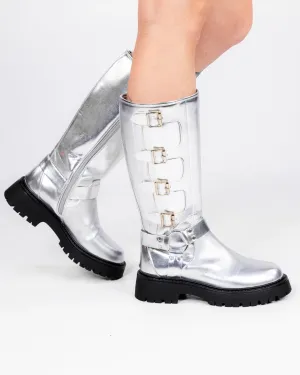 Silver Stampede Women's Buckle Boots