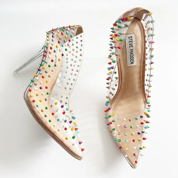 Steve Madden Vala-S Multi Embellished Printed High Stiletto Pointed Toe Pumps