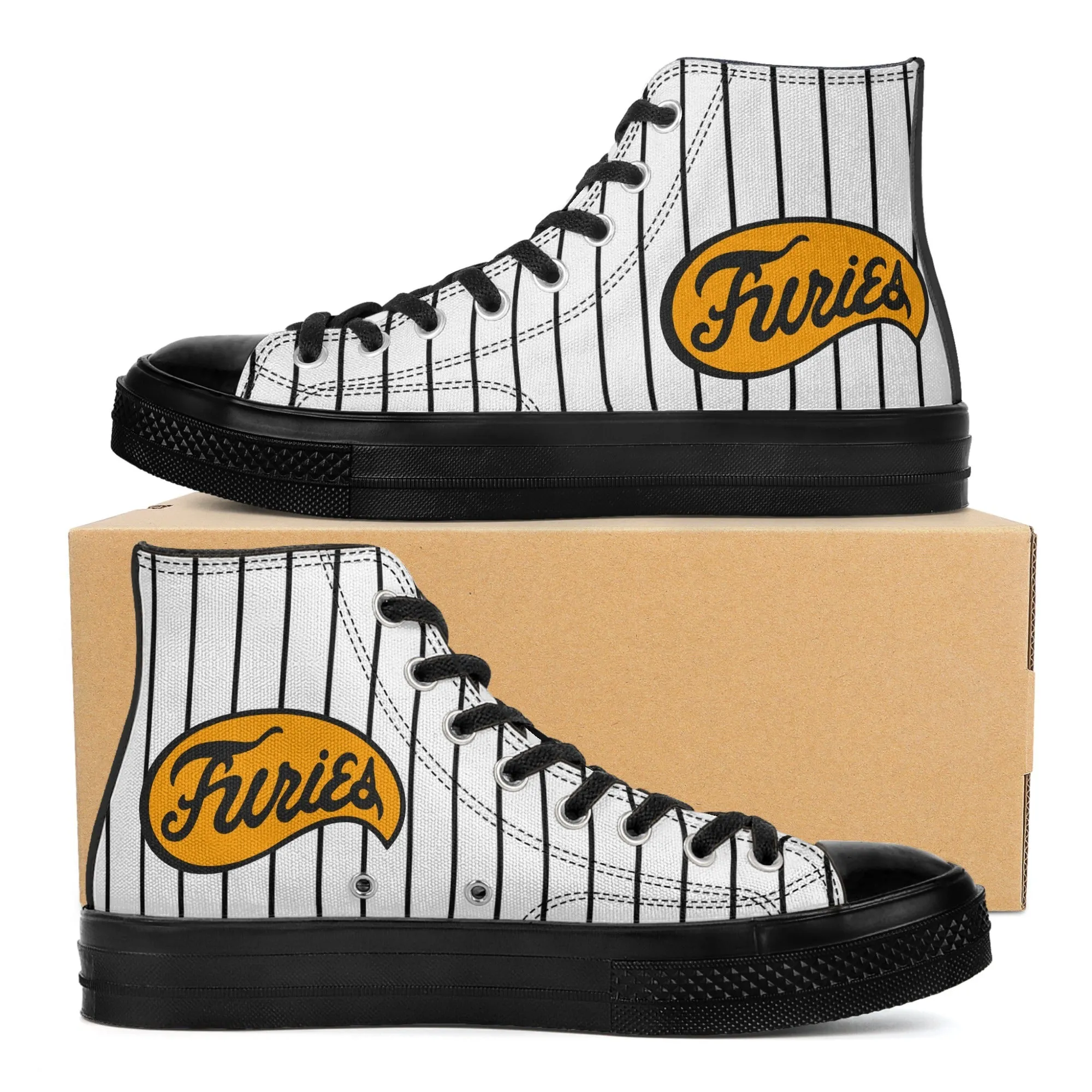 The Furies Classic High-Top Canvas Sneakers - Iconic baseball Gang in The Warriors Movie