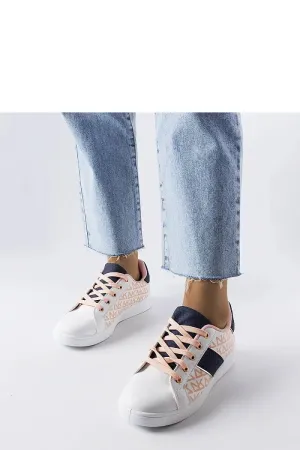 White sneakers with colorful inserts
