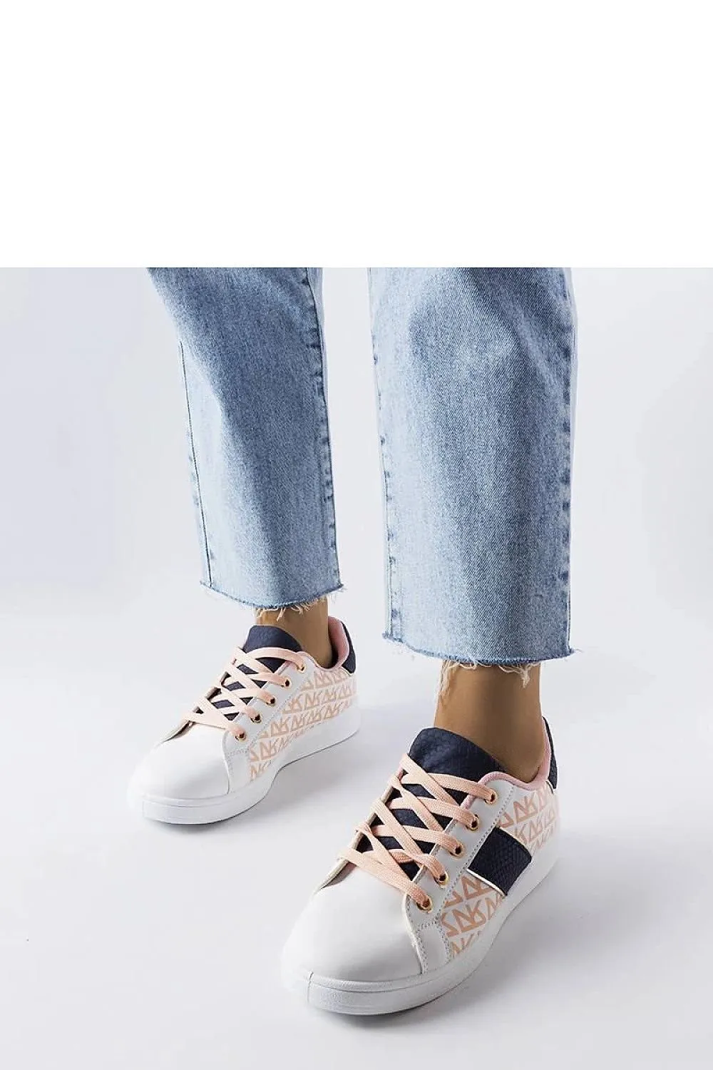 White sneakers with colorful inserts