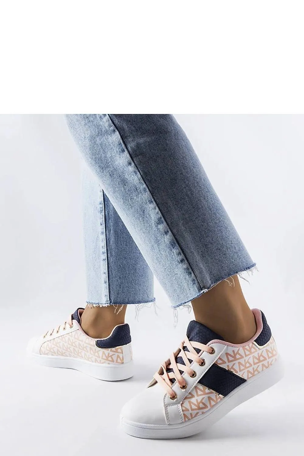 White sneakers with colorful inserts
