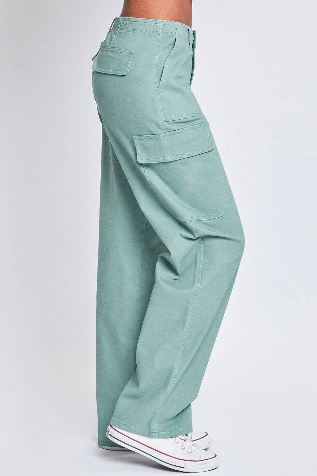 Womens High Rise Straight Leg Cargo Pants