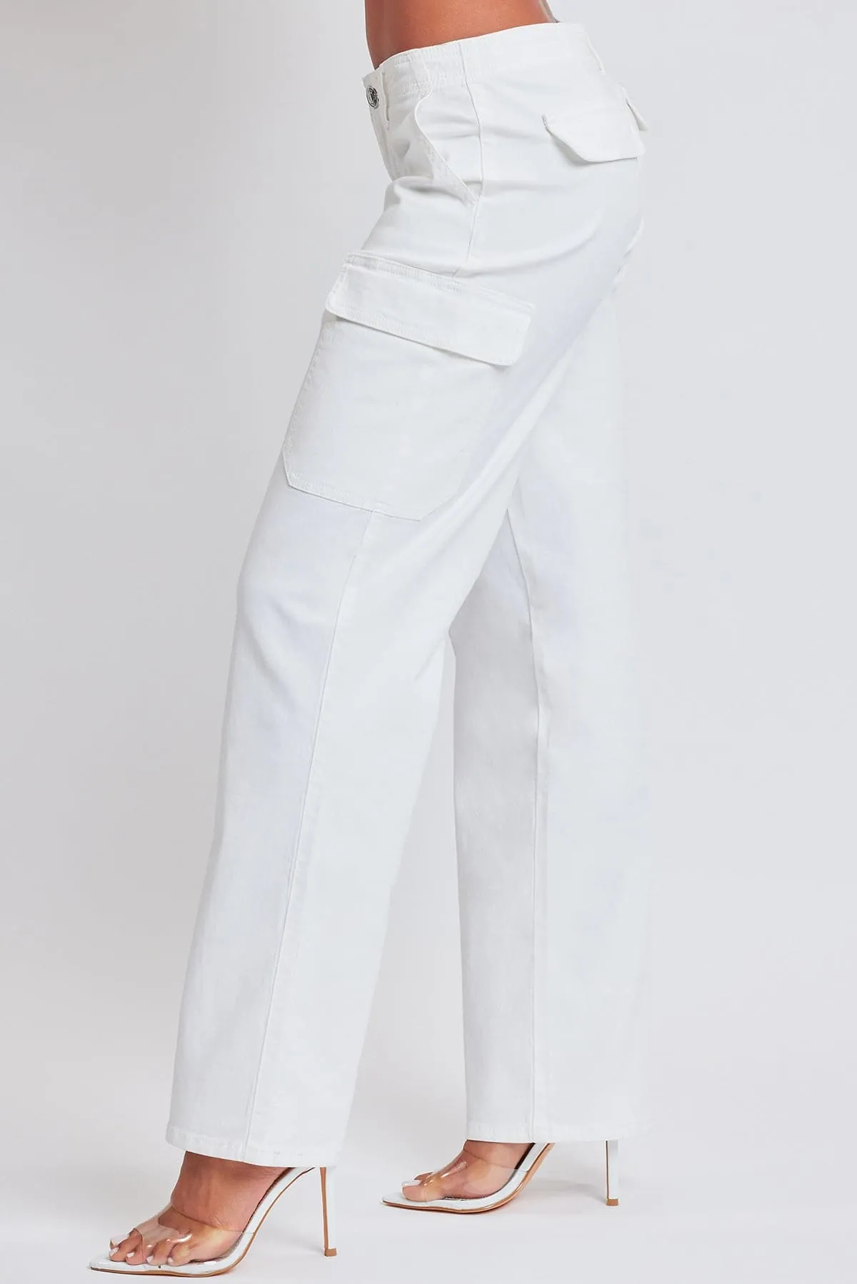 Womens High Rise Straight Leg Cargo Pants