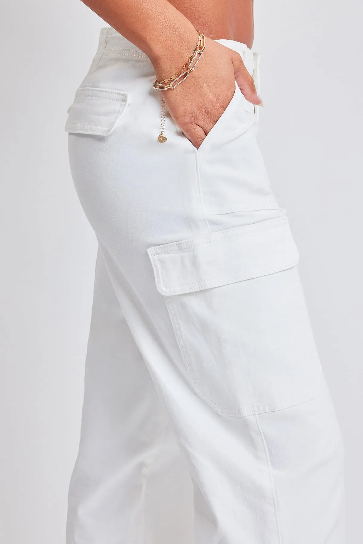 Womens High Rise Straight Leg Cargo Pants