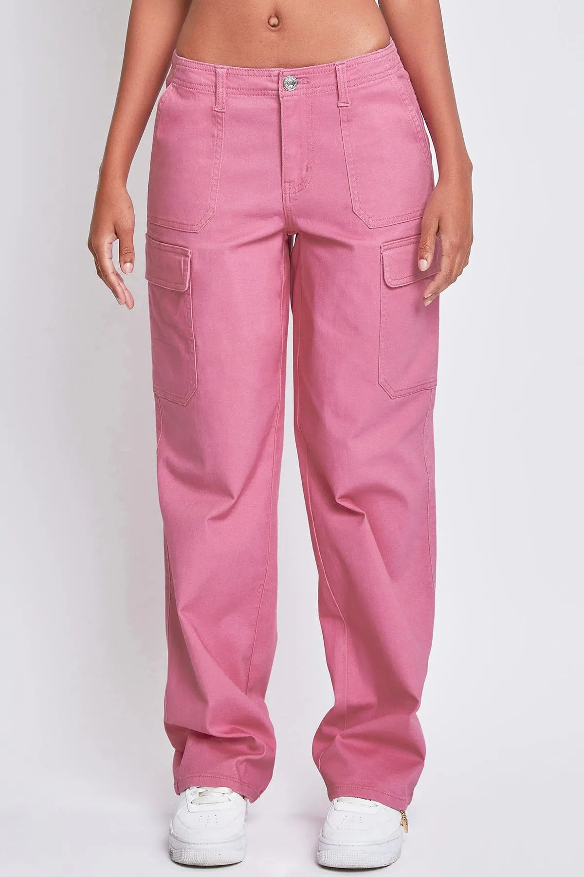 Womens High Rise Straight Leg Cargo Pants