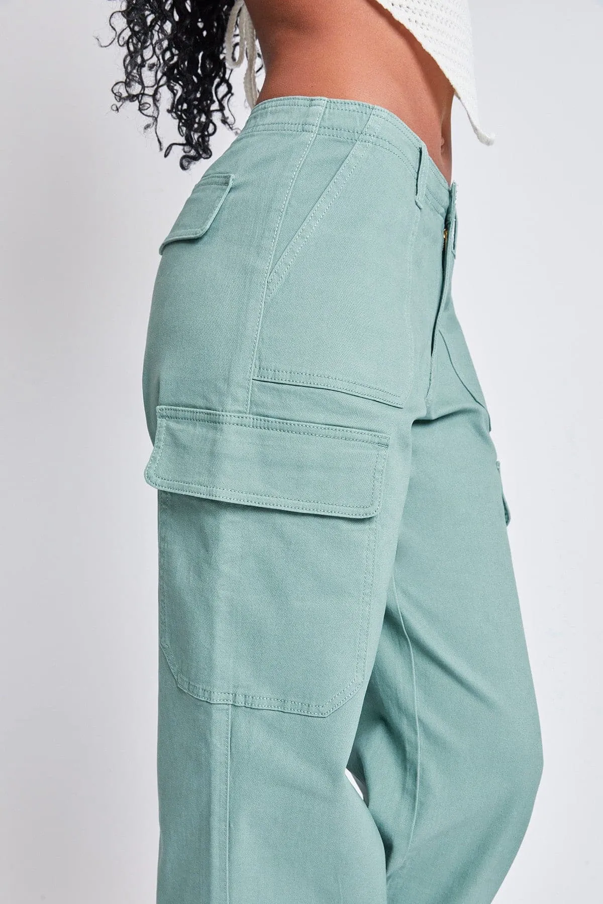 Womens High Rise Straight Leg Cargo Pants