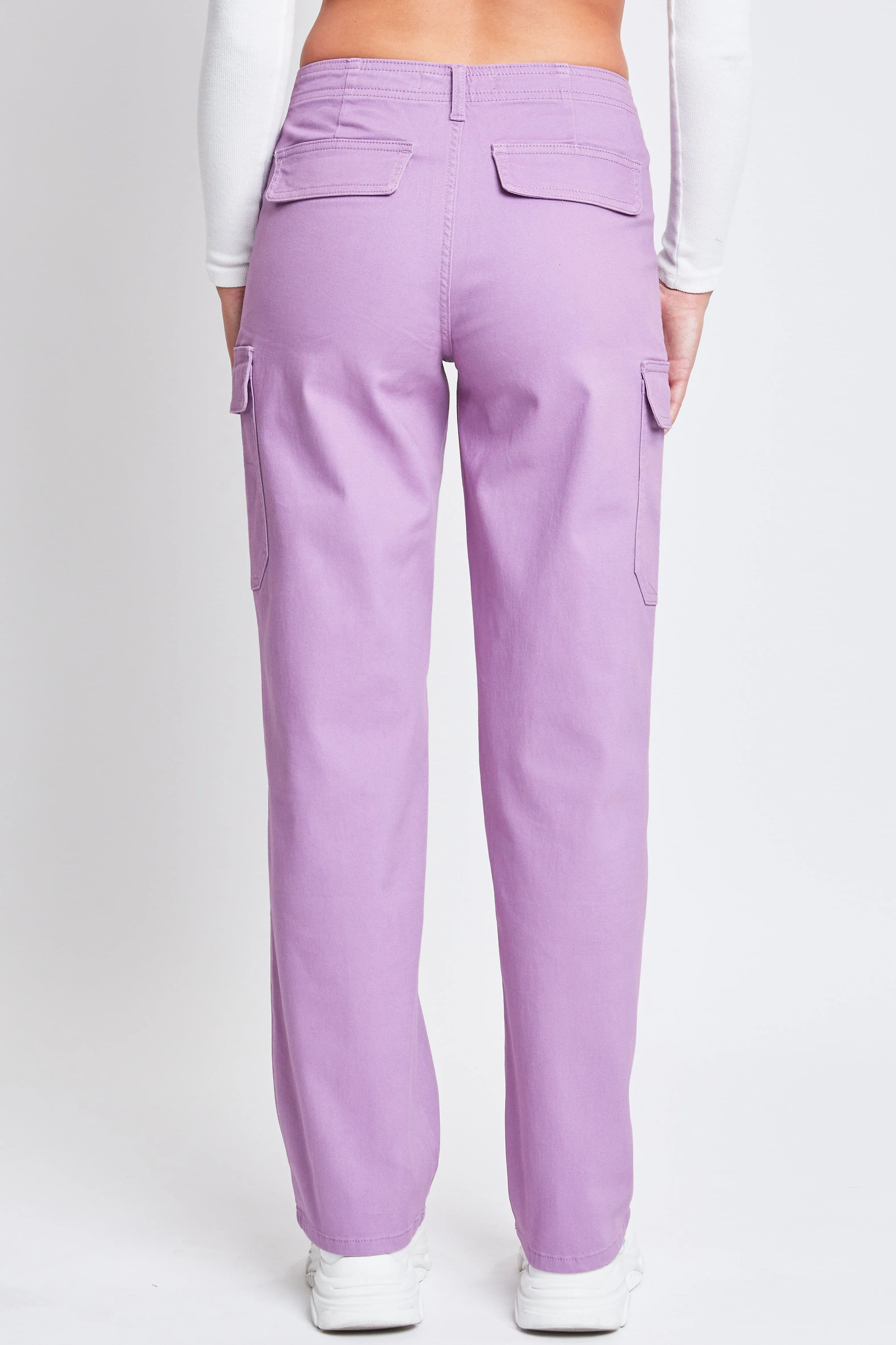 Womens High Rise Straight Leg Cargo Pants