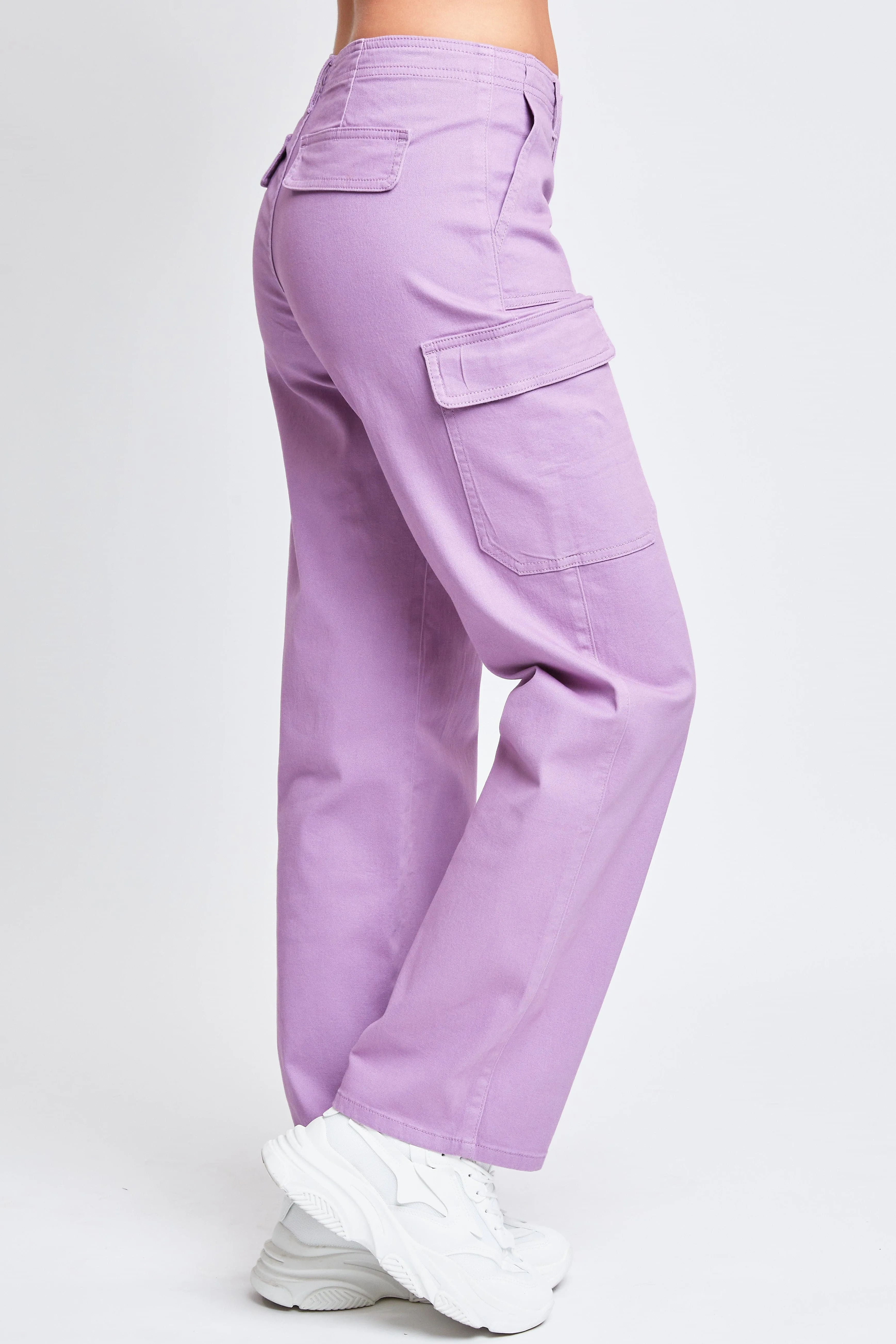 Womens High Rise Straight Leg Cargo Pants