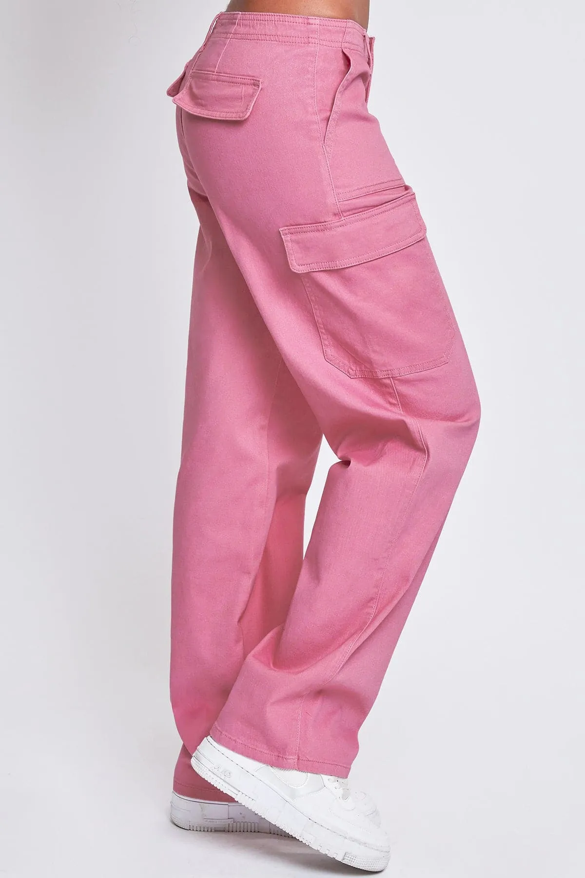 Womens High Rise Straight Leg Cargo Pants